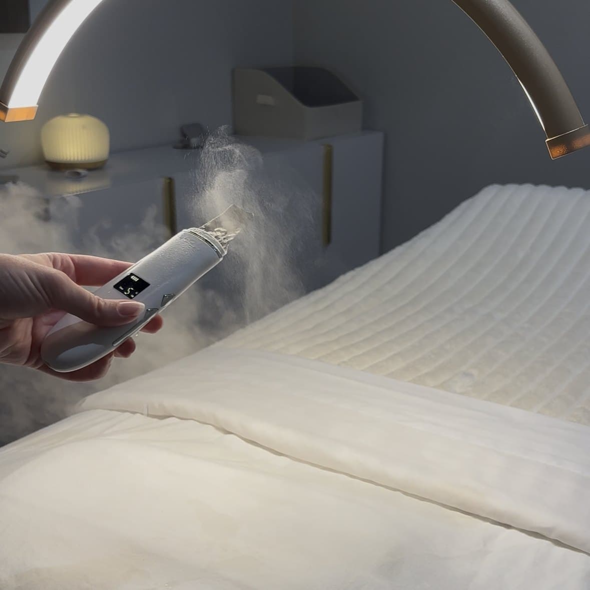 Steam over the treatment bed